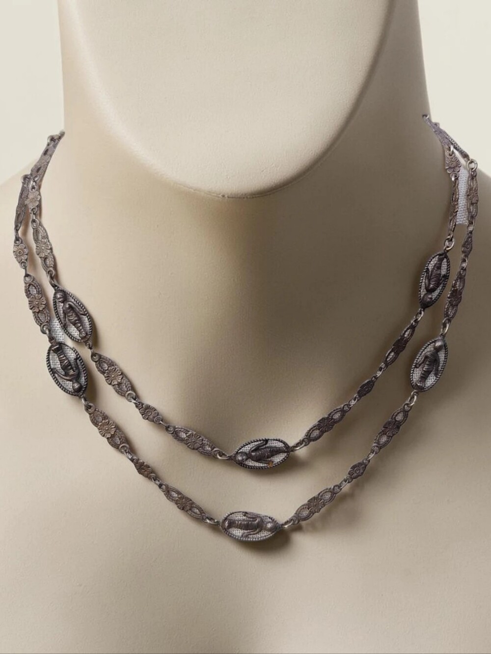 Vtg Peruzzi 800 Silver Cross Andrea della Robbia Swaddled Infant Necklace
